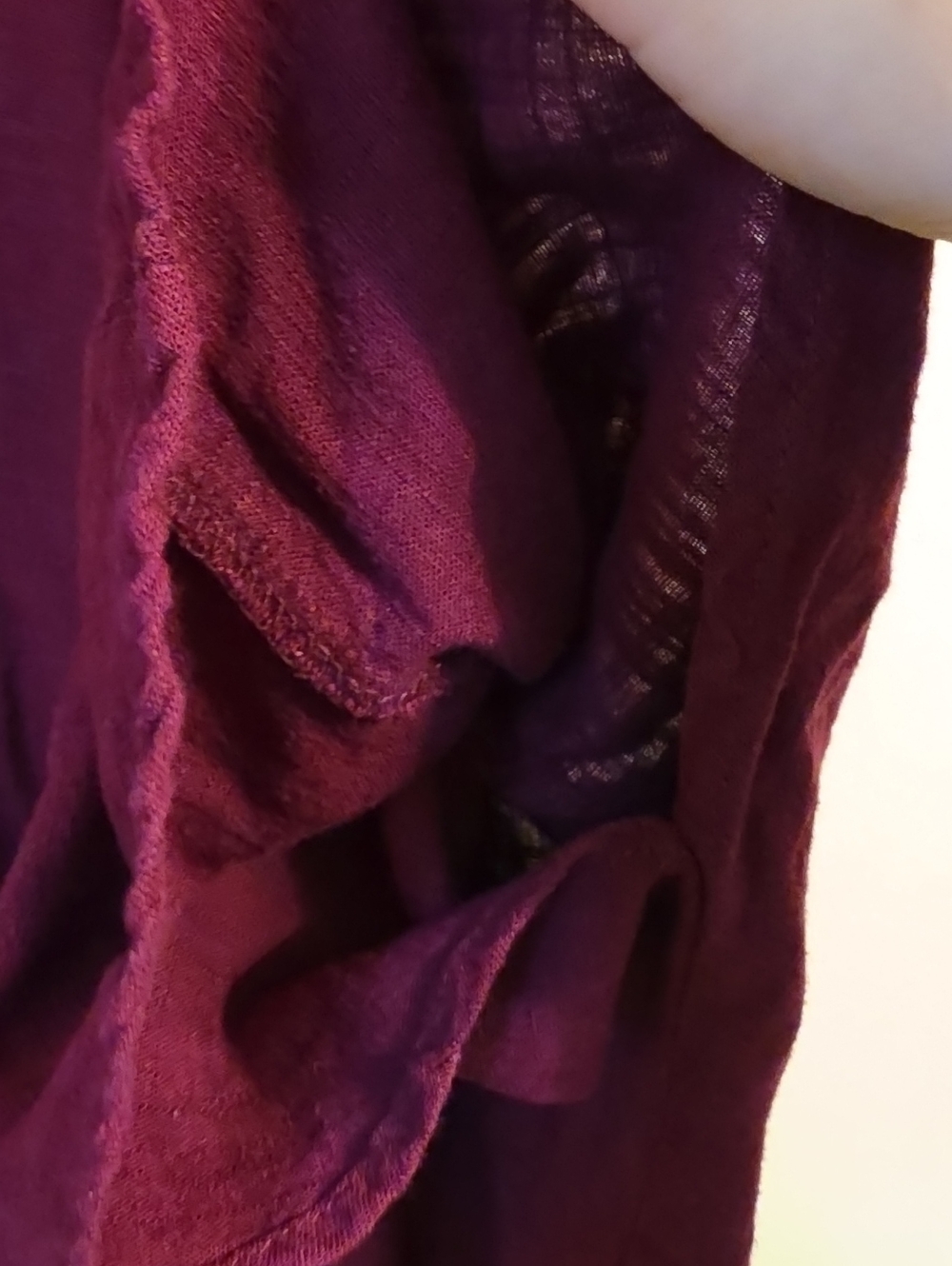 Umgee Oversized Burgandy V Neck Blouse.  In EUC - Picture 7 of 7
